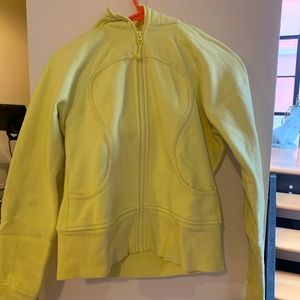 Yellow Lululemon Zip up sweatshirt hoodie size 8